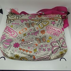 Coach Graffiti multicolored silky nylon crossbody